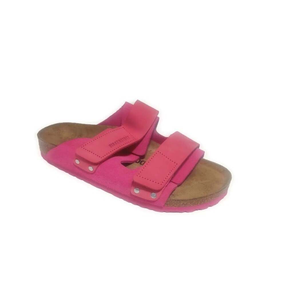 Birkenstock Uji Sandals Womens 10 EU 41 Fuchsia Tulip Pink Suede Leather Slides